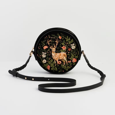 Fable England 極光鹿刺繡圓形包2