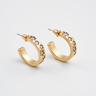 Fable England 夜影花月C形耳環1