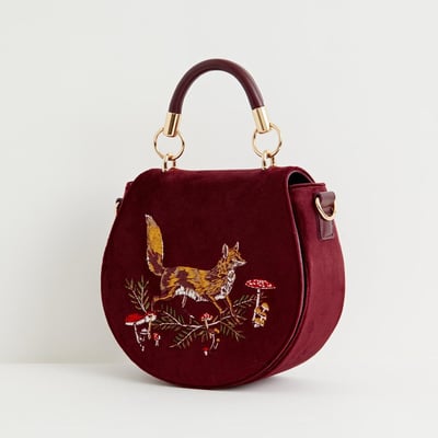 Fable England 狐狸蘑菇刺繡馬鞍包3