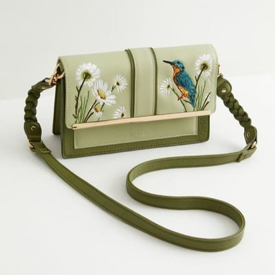 Fable England 翠鳥刺繡斜背包2