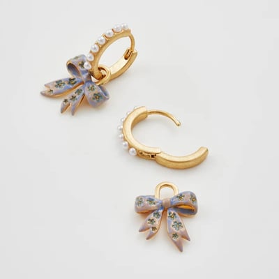 Fable England 蝴蝶結珍珠耳環4