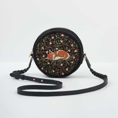 Fable England 夜影狐狸刺繡圓形包2