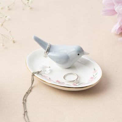 CGB 花卉小鳥飾品盤1