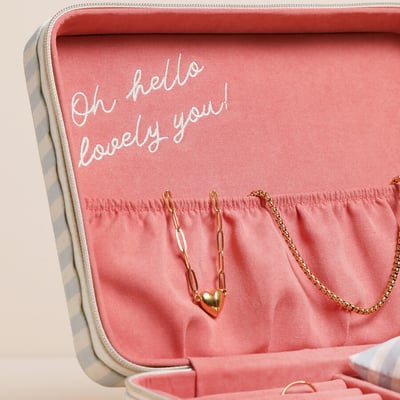 Lisa Angel 藍條紋亞麻飾品盒5