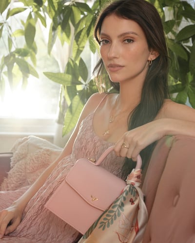 Fable England 粉色絲巾托特包3