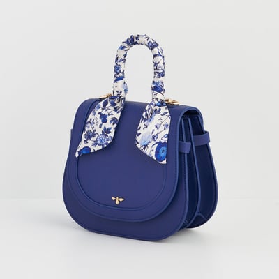 Fable England 藍花卉手提馬鞍包6