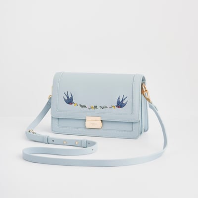 Fable England 藍羽刺繡斜背包7