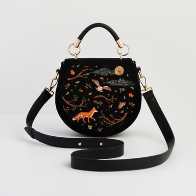 Fable England 狐狸貓頭鷹刺繡馬鞍包5