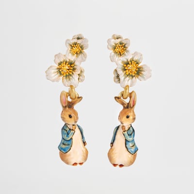 Fable England 彼得兔花卉耳環1