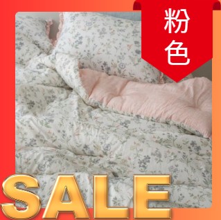 【賠本出清/韓國廣藏棉被】秋意花開 莫代爾 雙面-秋花/粉格-四季被1