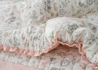 【賠本出清/韓國廣藏棉被】秋意花開 莫代爾 雙面-秋花/粉格-四季被8