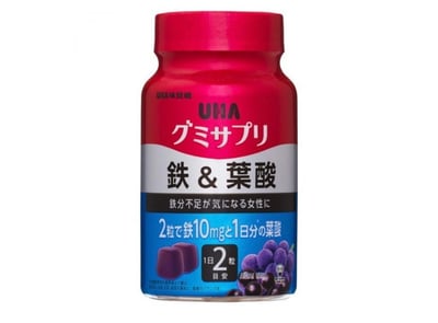 UHA 味覺糖 補鐵&葉酸 營養軟糖 60粒 30日份罐裝1
