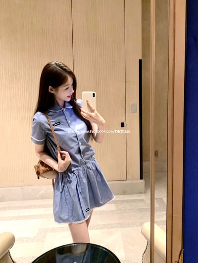 miu miu 藍格紋套裝裙3