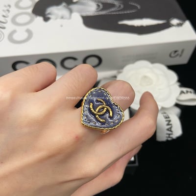 小香牛仔藍愛心戒指1