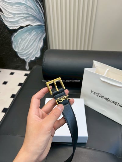 YSL牛皮皮帶9