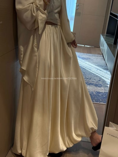 緞面花苞長裙10