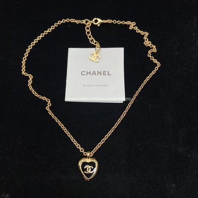 小香黑金愛心琺瑯項鏈/耳環6