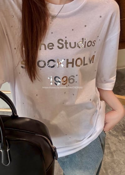 ACNE鐳射字母燙鑽T5