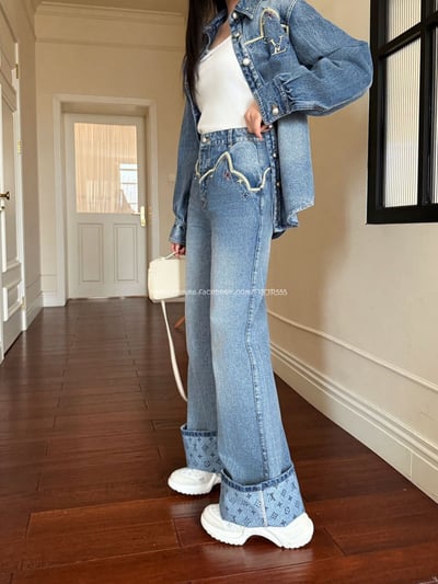 LV牛仔直筒褲 2