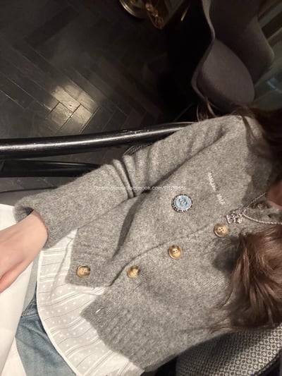 小香牛仔藍橢圓形胸針5