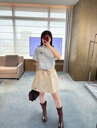 格子短袖襯衫8