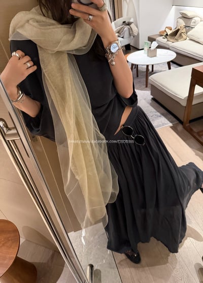 天絲亞麻長裙套裝(上衣+長裙)8