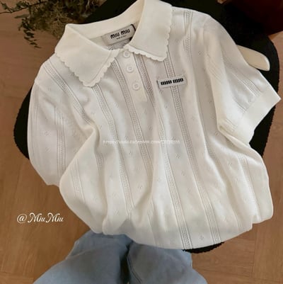 MiuMiu花邊翻領上衣8