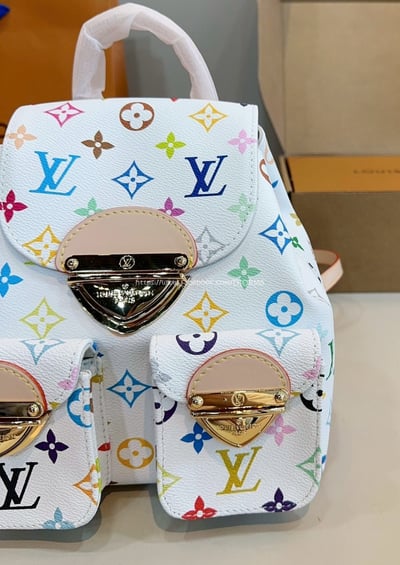 LV白3彩後背包12