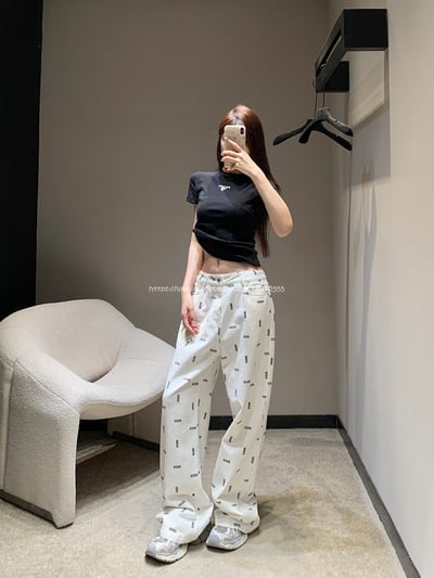 miumiu 直筒印花牛仔褲2