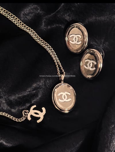 小香銀色鏡面耳環/項鍊/戒指1