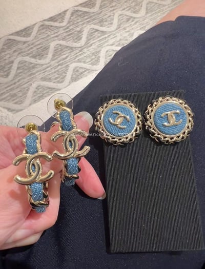 小香丹寧牛仔穿鏈耳環4