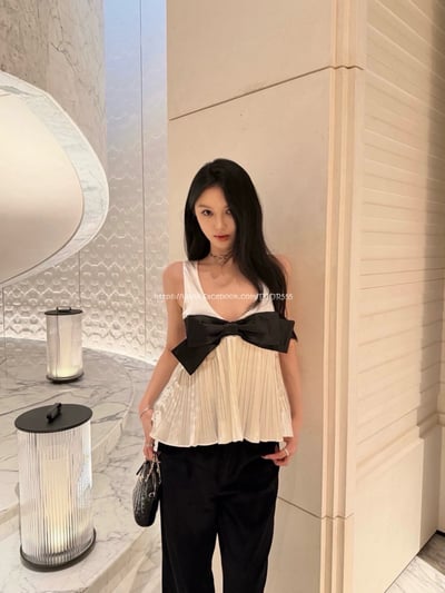 蝴蝶結真絲背心3