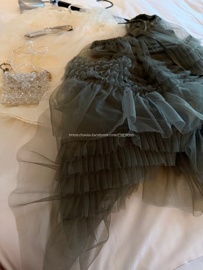 荷葉邊網紗短裙12