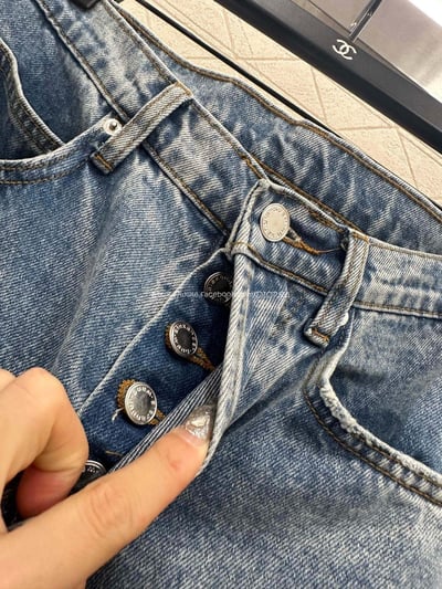 AW高腰褶皺牛仔彎刀褲5