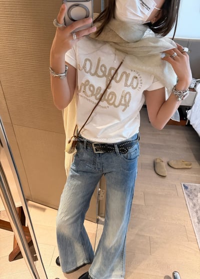  顯瘦微喇牛仔褲(送皮帶)5