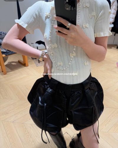 蝴蝶結冰絲針織上衣4