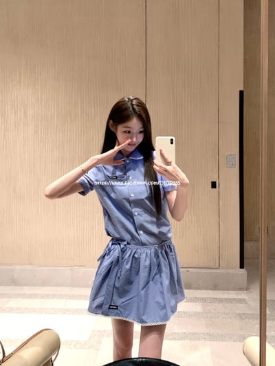 miu miu 藍格紋套裝裙4