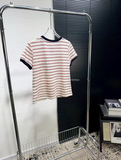 Celine竹節棉麻條紋T7