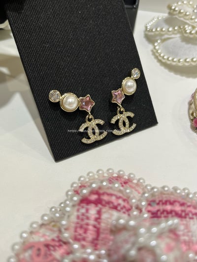 小香滿鑽雙C耳環6