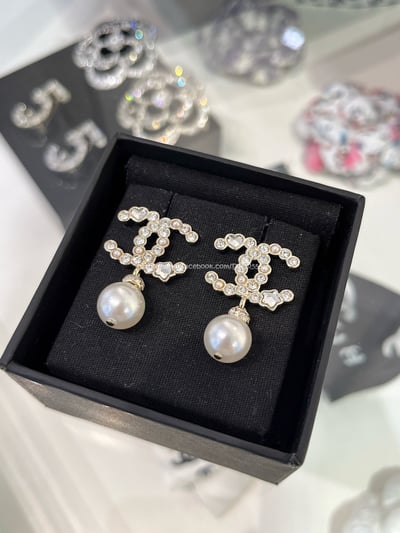 小香雙C淺金色耳環1