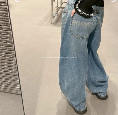 AW高腰褶皺牛仔彎刀褲4