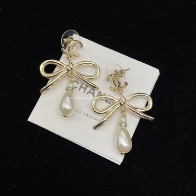 小香大蝴蝶結珍珠耳環4