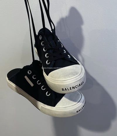 巴黎世家帆布半拖鞋8