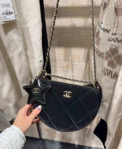 小香麂皮絲絨五角星半月包6