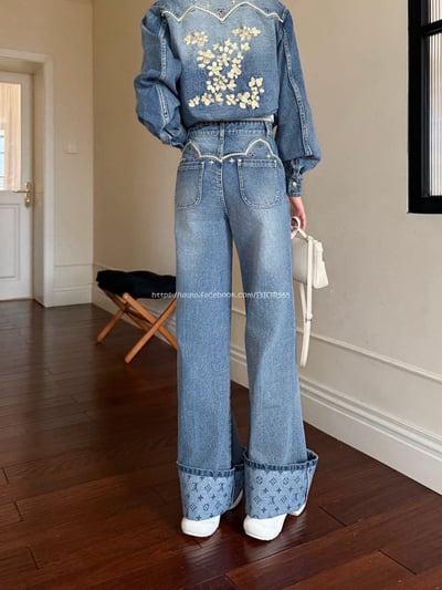 LV牛仔直筒褲 5