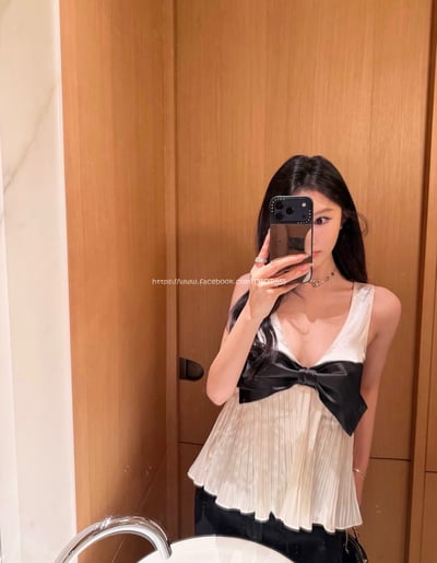 蝴蝶結真絲背心7