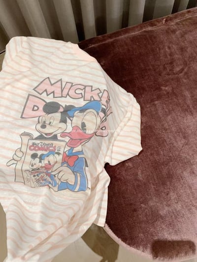 唐老鴨條紋印花T7