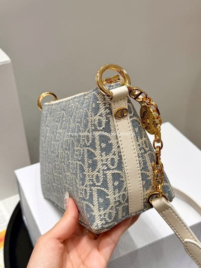 Dior刺繡老花鏈條飯盒包8