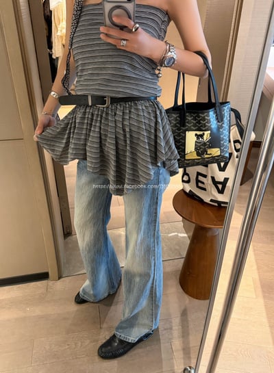  顯瘦微喇牛仔褲(送皮帶)2