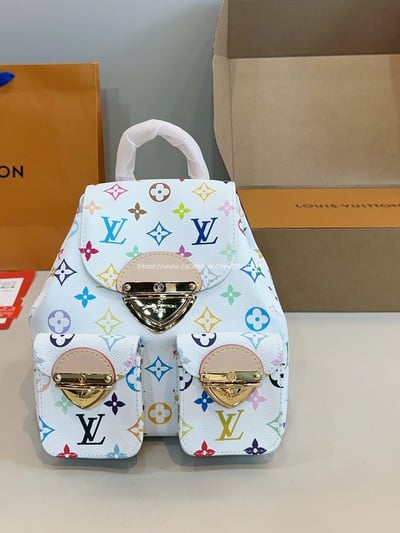 LV白3彩後背包15